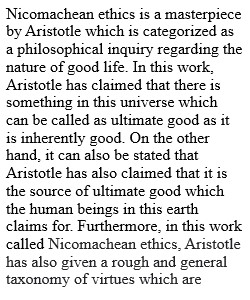 Nicomachean ethics by Aristotle